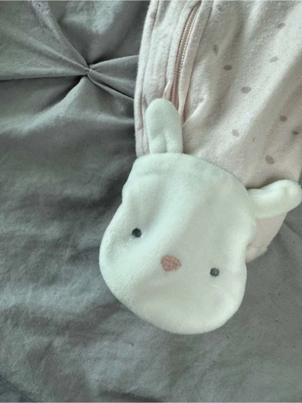 Carter's Light Pink Bunny Footed Sleeper